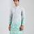 Blue embroidered cotton silk kurta pajama