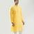 Yellow embroidered cotton silk kurta pajama