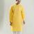 Yellow embroidered cotton silk kurta pajama
