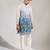 Blue Ombre embroidered crepe kurta pajama