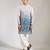 Blue Ombre embroidered crepe kurta pajama
