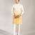 Yellow Ombre embroidered silk kurta pajama