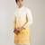 Yellow Ombre embroidered silk kurta pajama