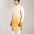 Yellow Ombre embroidered silk kurta pajama