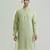 Green embroidered silk kurta pajama