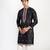 Black embroidered cotton silk kurta pajama