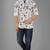 Men's newspaper print short kurta pyjama set
