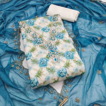 Multicolor hand embroidery cotton churidar dress-materials 1