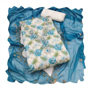 Multicolor hand embroidery cotton churidar dress-materials 4