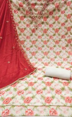 Multicolor hand embroidery cotton churidar dress-materials 2