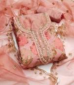 Multicolor sequins organza semi stitched churidar dress-materials