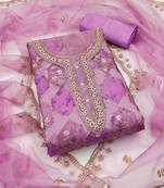 Multicolor sequins organza semi stitched churidar dress-materials