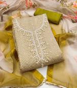 Multicolor woven cotton semi stitched churidar dress-materials