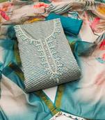 Multicolor woven cotton semi stitched churidar dress-materials