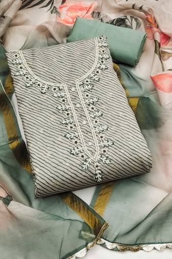 Multicolor woven cotton semi stitched churidar dress-materials