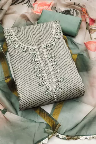 Multicolor woven cotton semi stitched churidar dress-materials