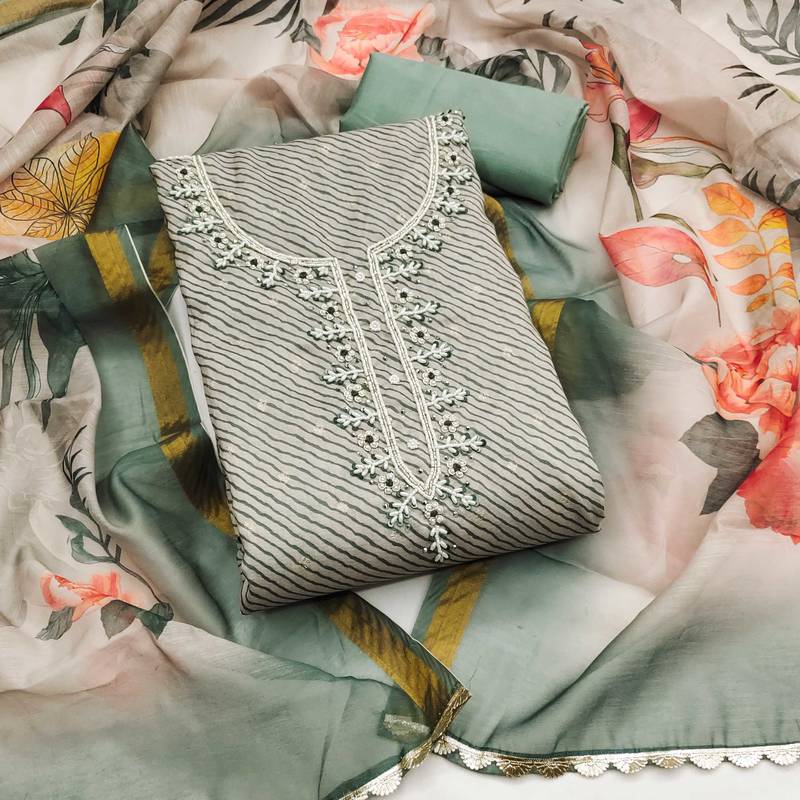 Multicolor woven cotton semi stitched churidar dress-materials