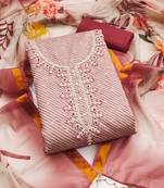 Multicolor woven cotton semi stitched churidar dress-materials