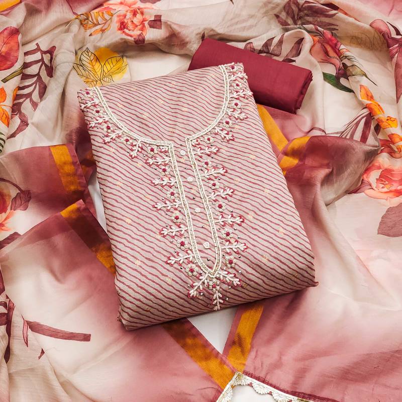 Multicolor woven cotton semi stitched churidar dress-materials