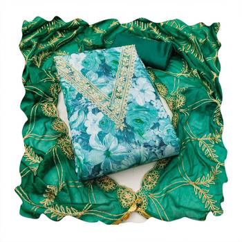 Multicolor hand embroidery viscose churidar dress-materials 3