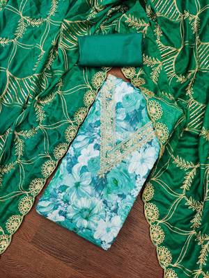 Multicolor hand embroidery viscose churidar dress-materials 4