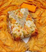 Multicolor hand embroidery viscose semi stitched churidar dress-materials