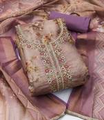 Multicolor hand embroidery viscose semi stitched churidar dress-materials