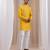 Yellow embroidered chanderi kurta pajama