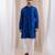 Blue embroidered silk kurta pajama