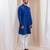 Blue embroidered silk kurta pajama