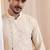 Beige embroidered chanderi kurta pajama
