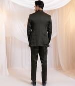 Green embroidered satin Co ord set