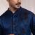Blue embroidered satin kurta pajama