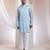 Blue embroidered chanderi kurta pajama