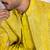 Yellow embroidered satin jacket