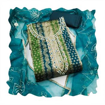 Multicolor hand embroidery jacquard churidar dress-materials 4