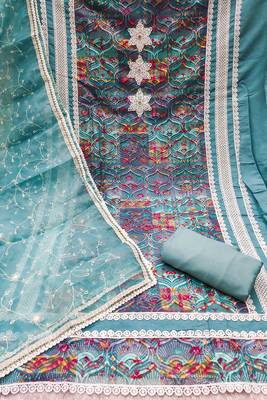 Multicolor sequins cotton silk churidar dress-materials 2