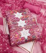 Multicolor sequins cotton silk semi stitched churidar dress-materials