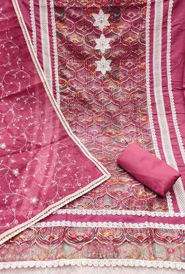 Multicolor sequins cotton silk churidar dress-materials 2