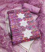 Multicolor sequins cotton silk semi stitched churidar dress-materials