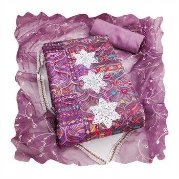 Multicolor sequins cotton silk churidar dress-materials 4