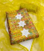 Multicolor sequins cotton silk semi stitched churidar dress-materials