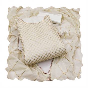 White embroidered chanderi churidar dress-materials 4