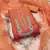 Peach embroidered viscose semi stitched churidar dress-materials