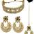 Gold plated mirror choker necklace maang tikka set