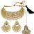 Gold plated mirror choker necklace maang tikka set