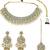 Antique gold plated kundan bridal necklace maang tikka set
