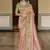 Pastel pink & green Silk blend saree with floral meenakari zari work