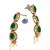 Gold plated teardrop green necklace set