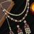 Silver plated floral design layered wine necklace maang tikka set
